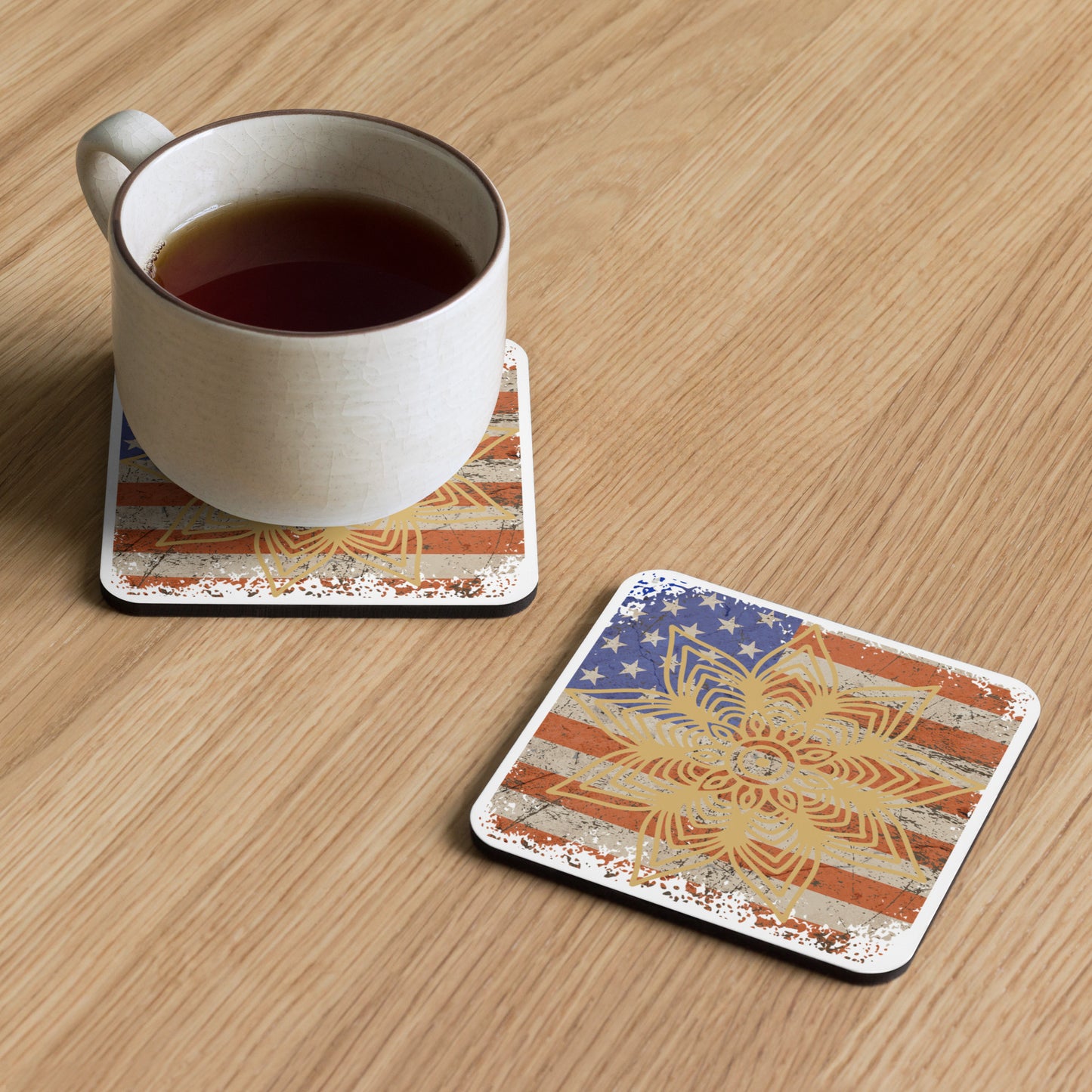 Flag Mandala Cork-back coaster