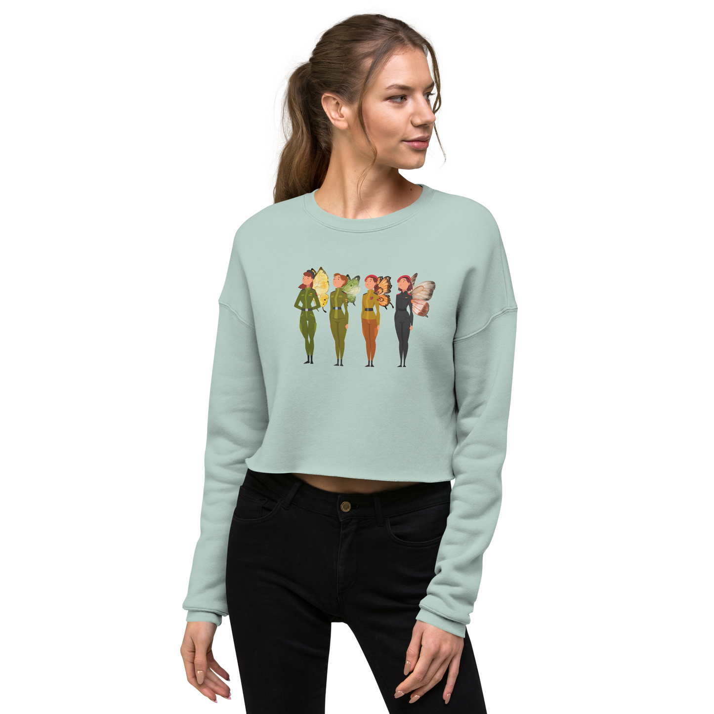 Winged Soldiers Crop Sweatshirt