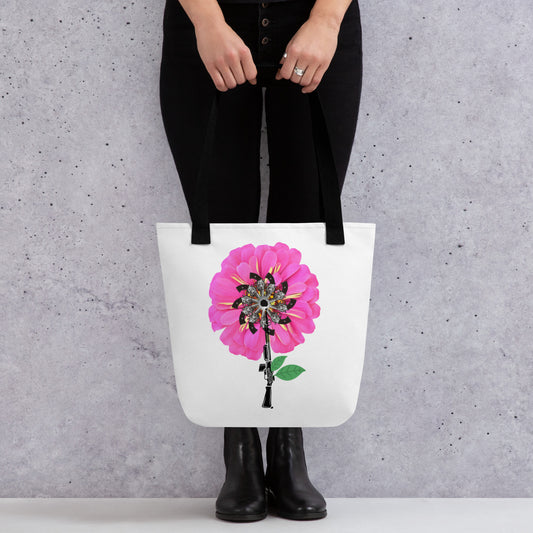 Pink Gun Flower Tote bag