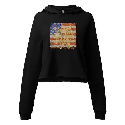 Mandala Flag Crop Hoodie