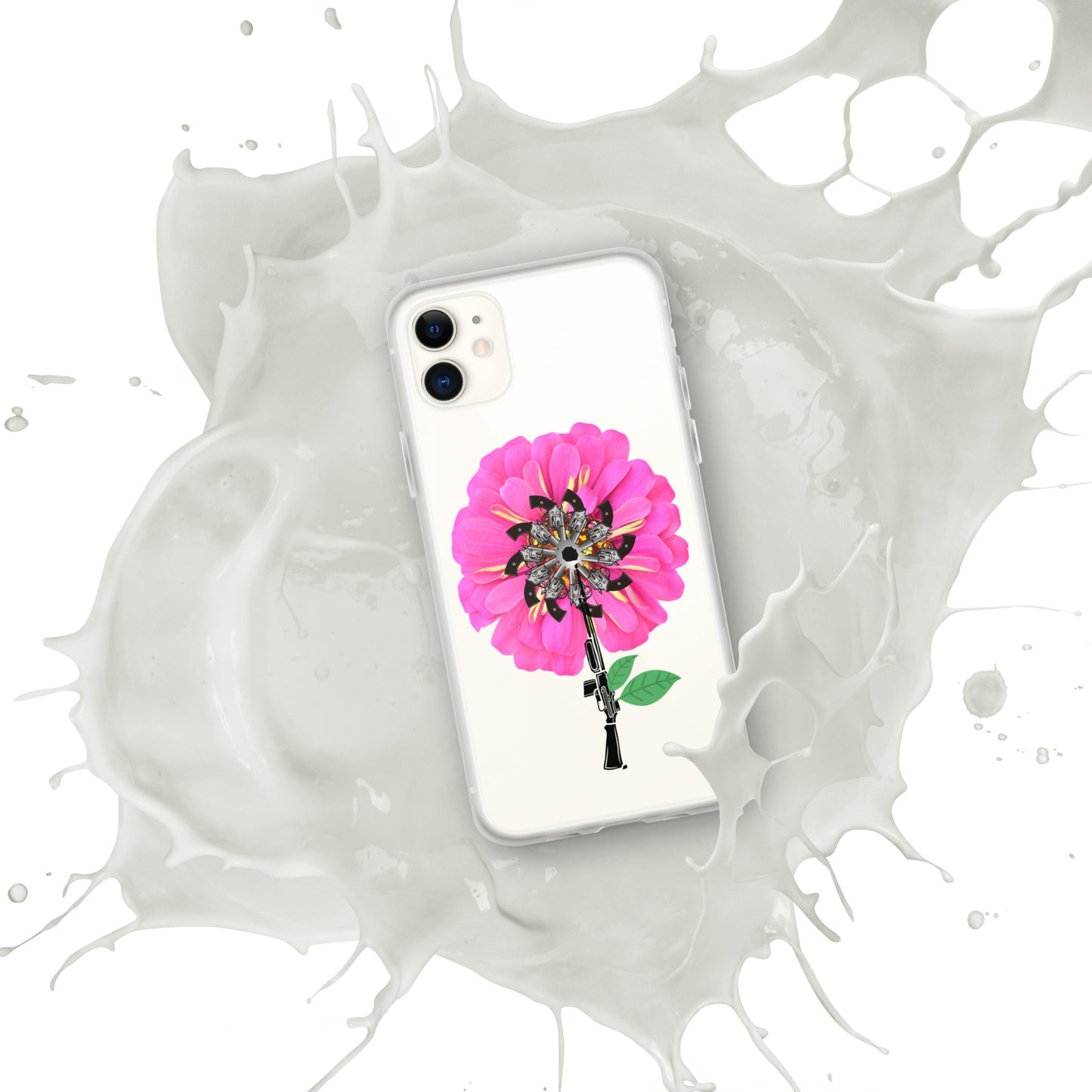 Gun Flower Hot Pink Clear Case for iPhone®