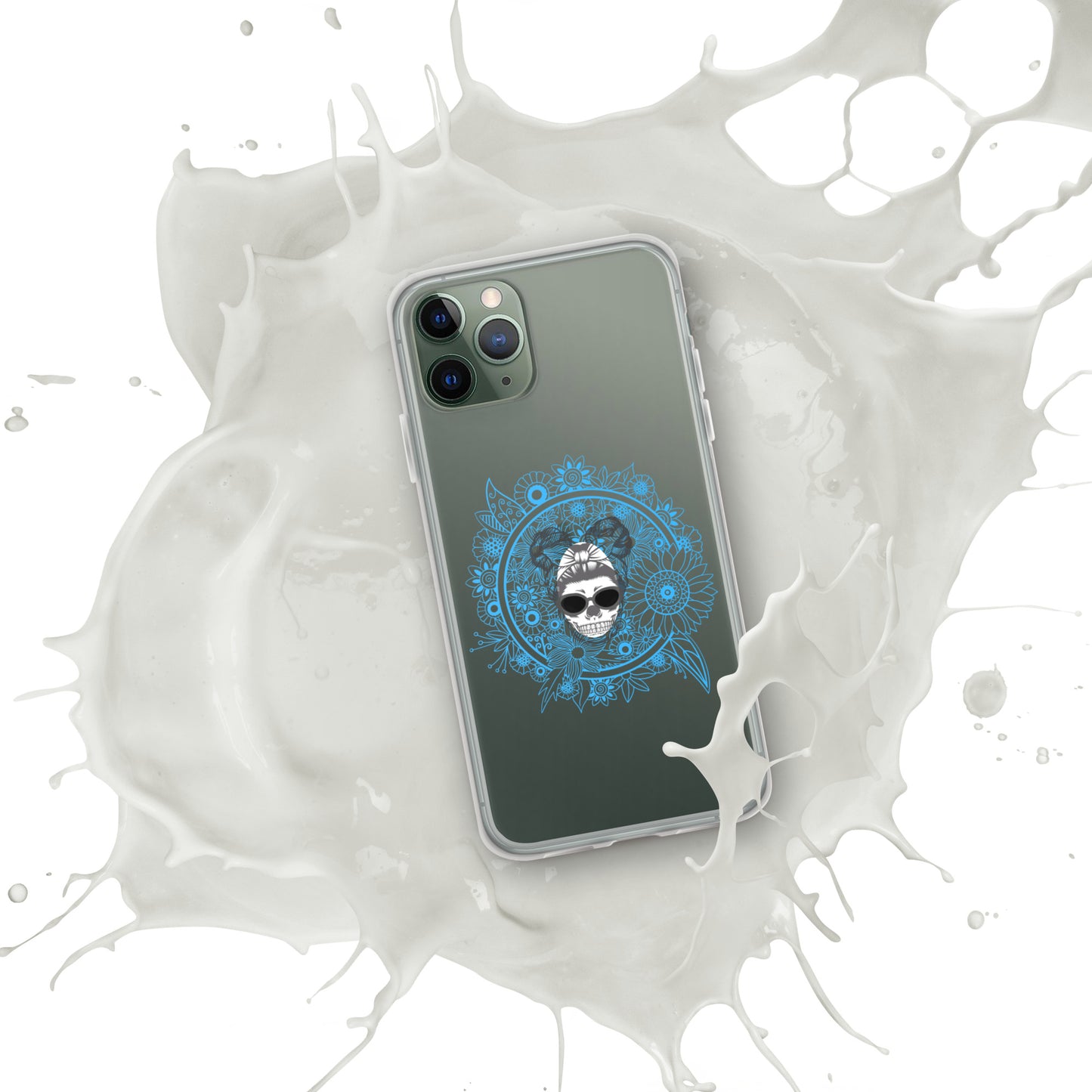 Retro Skull Double Bun Clear Case for iPhone®