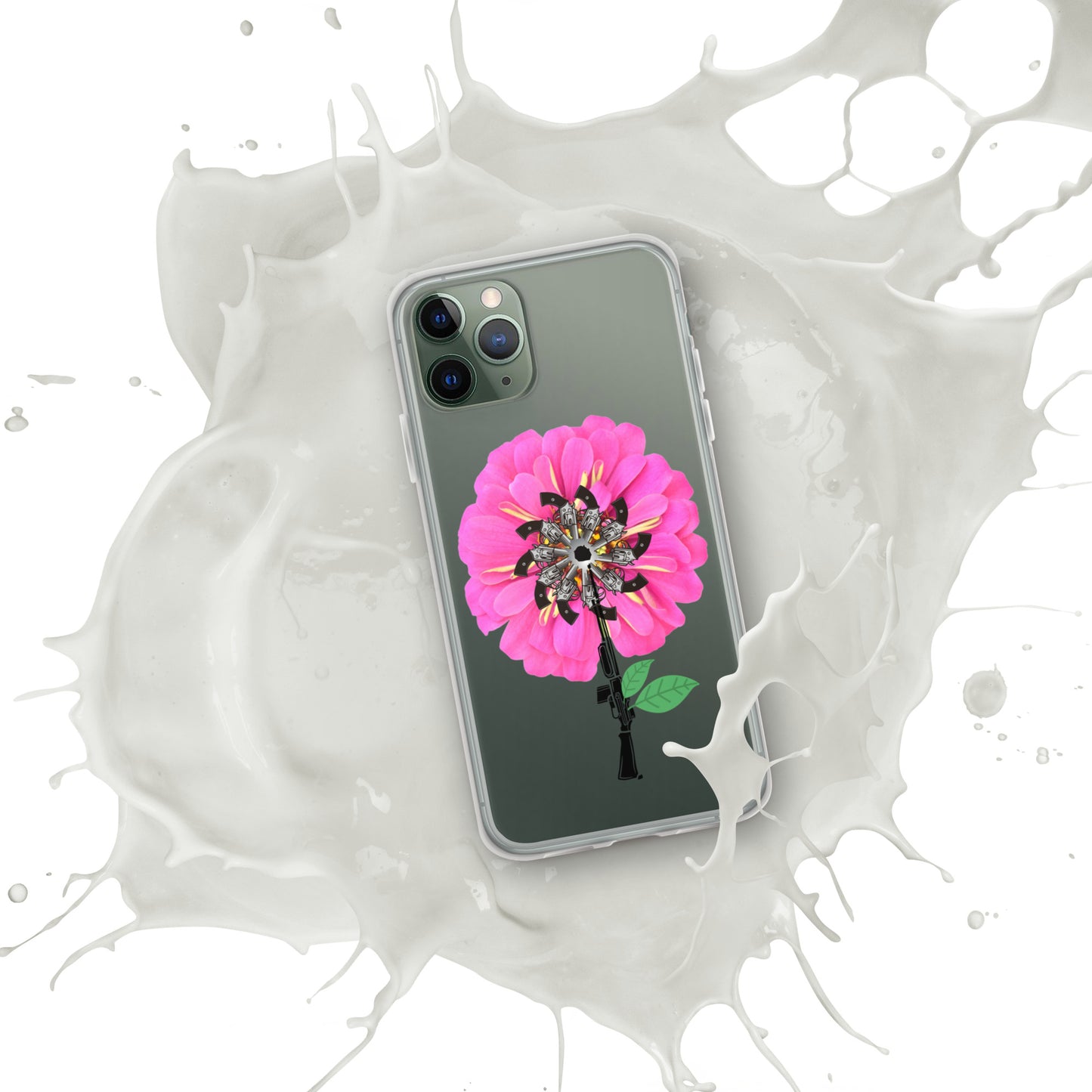 Gun Flower Hot Pink Clear Case for iPhone®