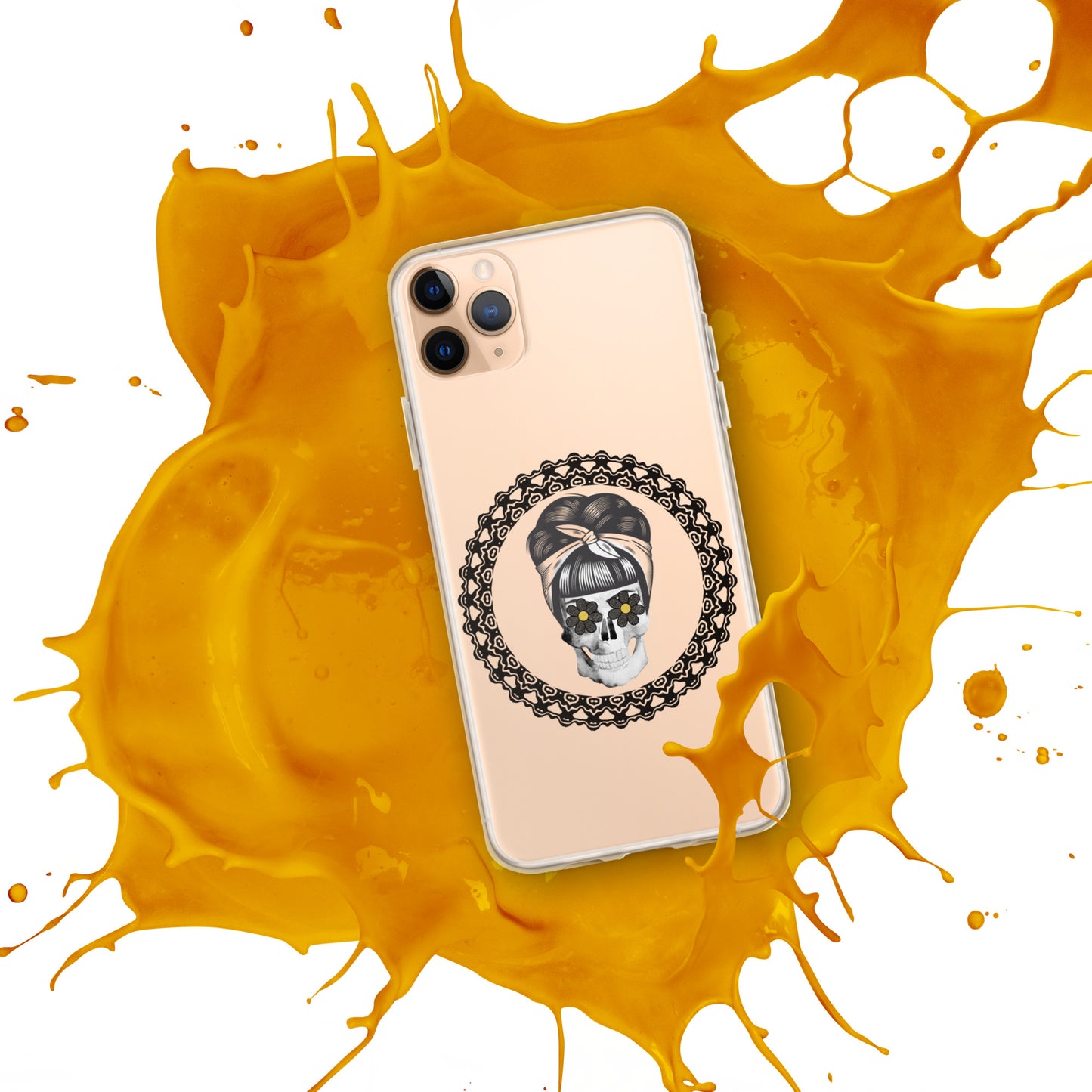 Retro Skull With Circle Clear Case for iPhone®