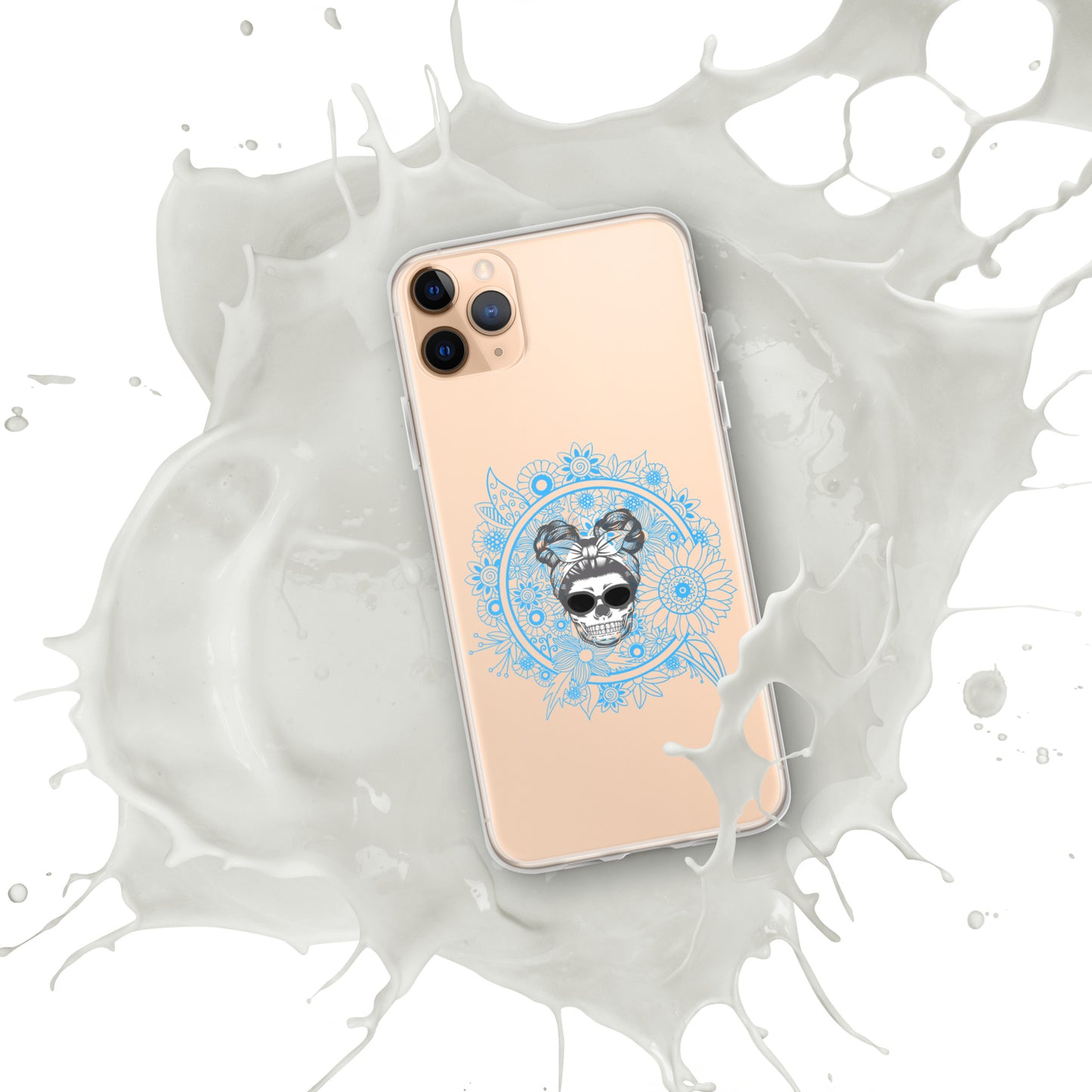 Retro Skull Double Bun Clear Case for iPhone®