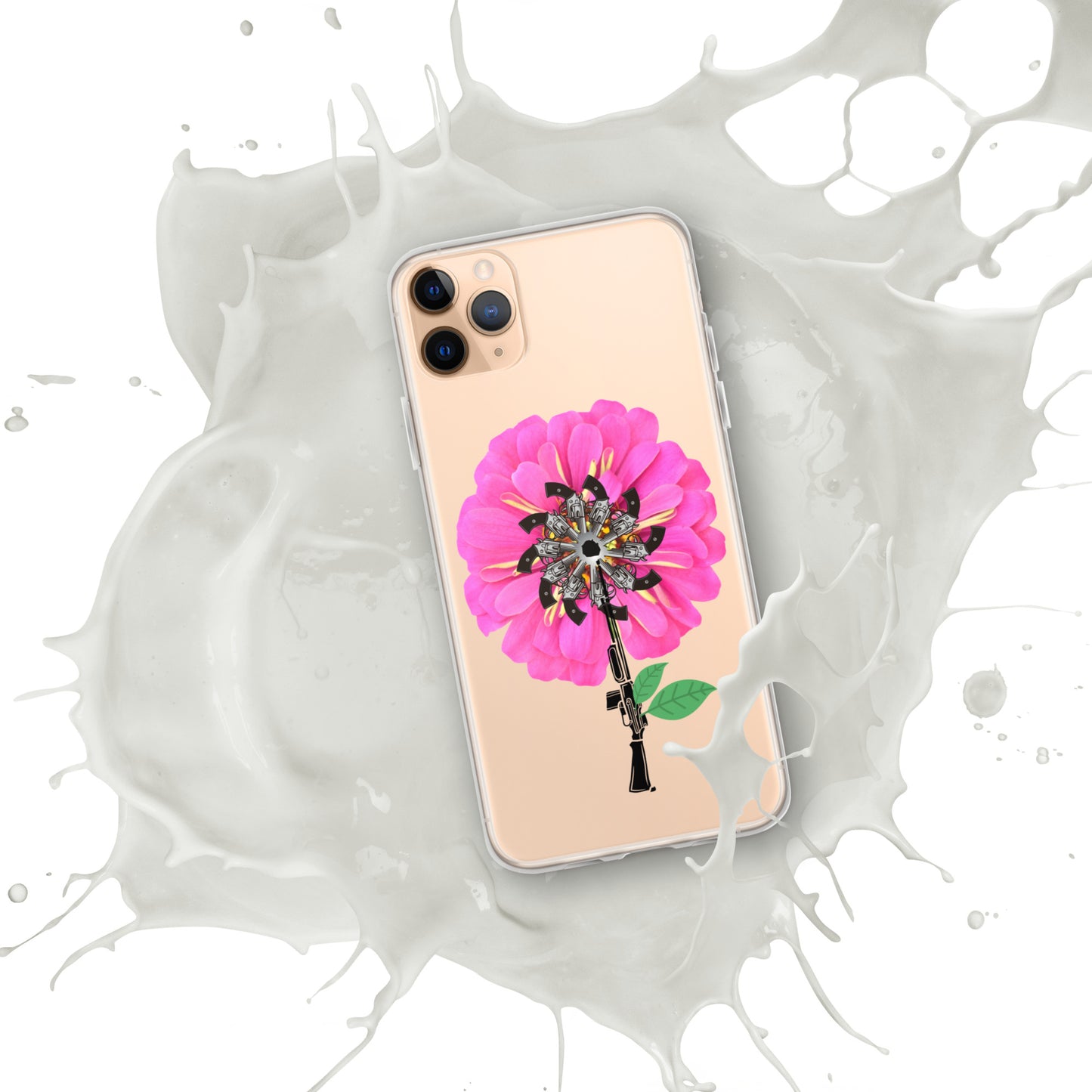 Gun Flower Hot Pink Clear Case for iPhone®