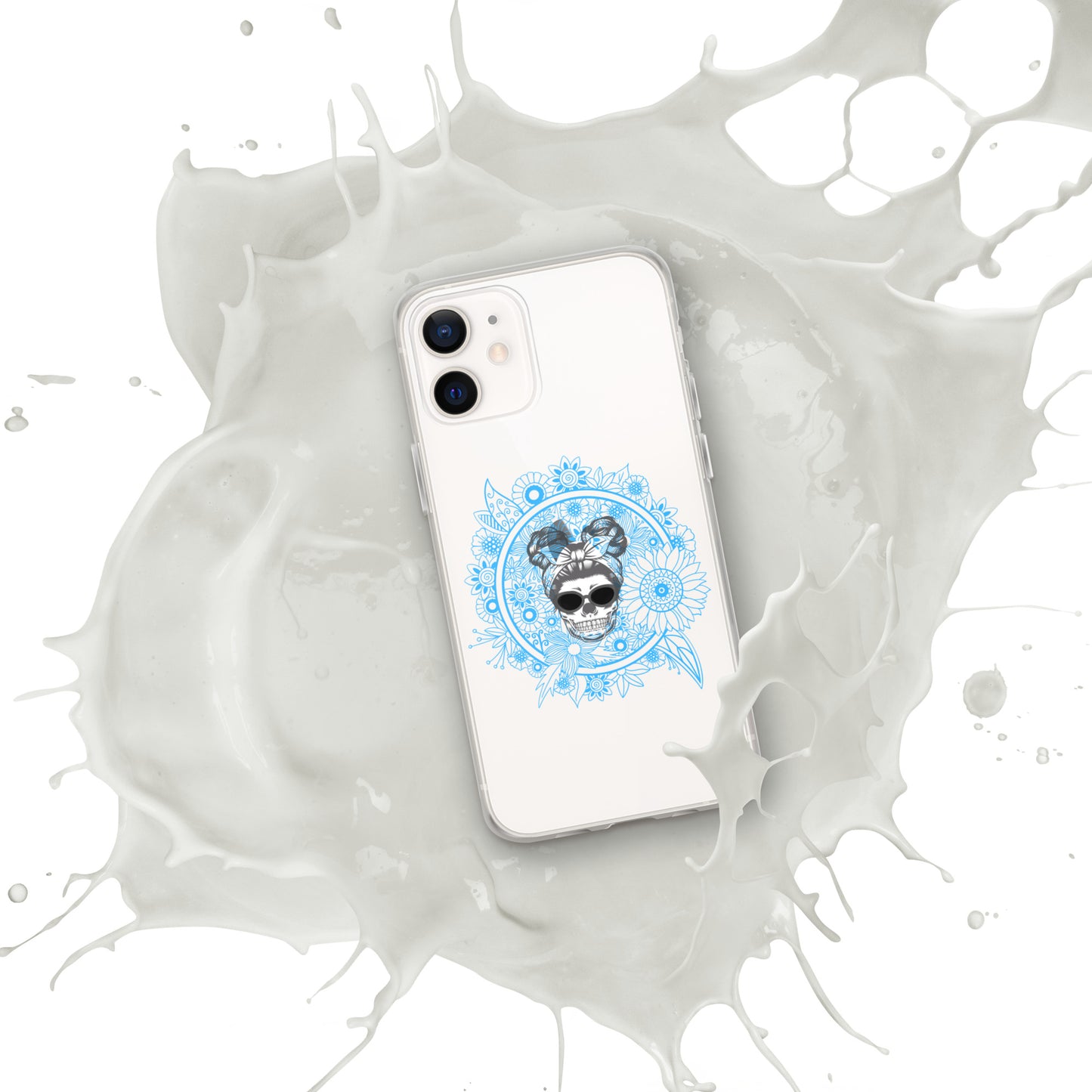 Retro Skull Double Bun Clear Case for iPhone®