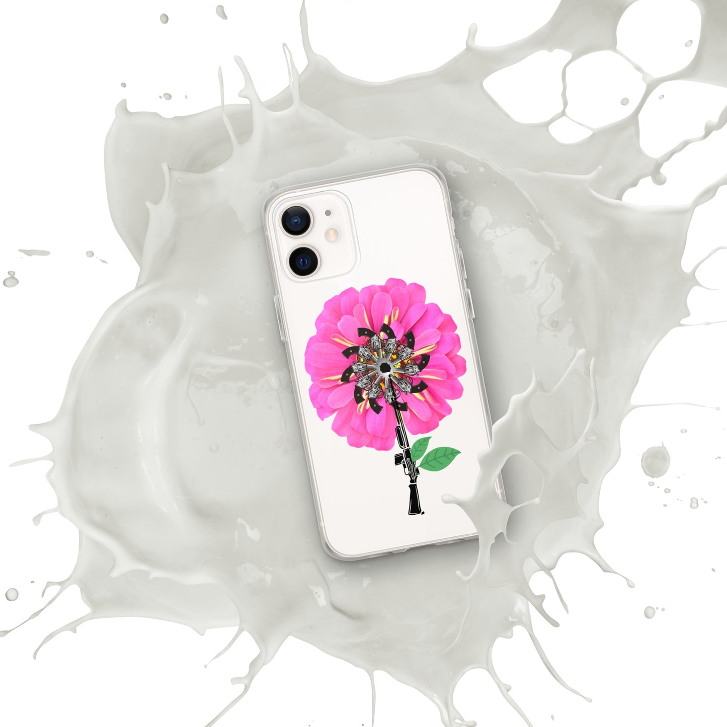 Gun Flower Hot Pink Clear Case for iPhone®