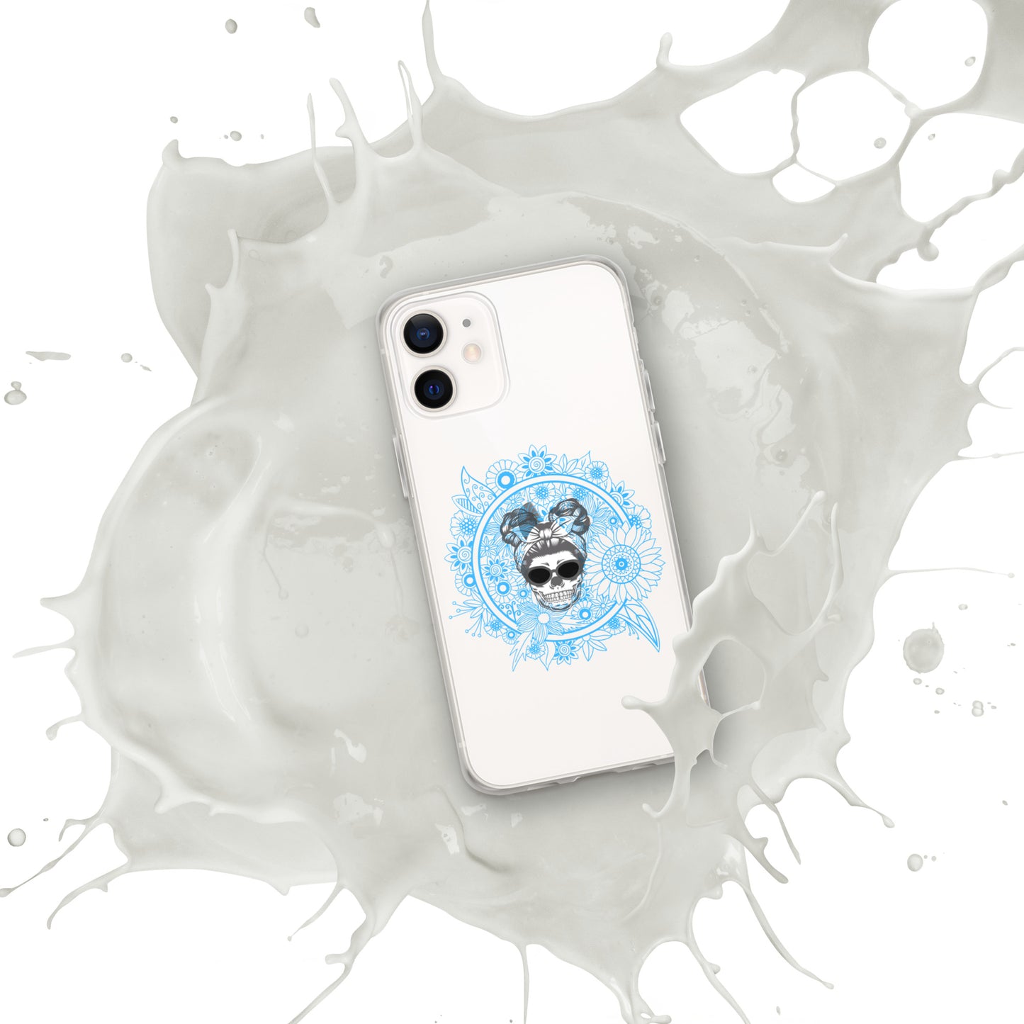 Retro Skull Double Bun Clear Case for iPhone®