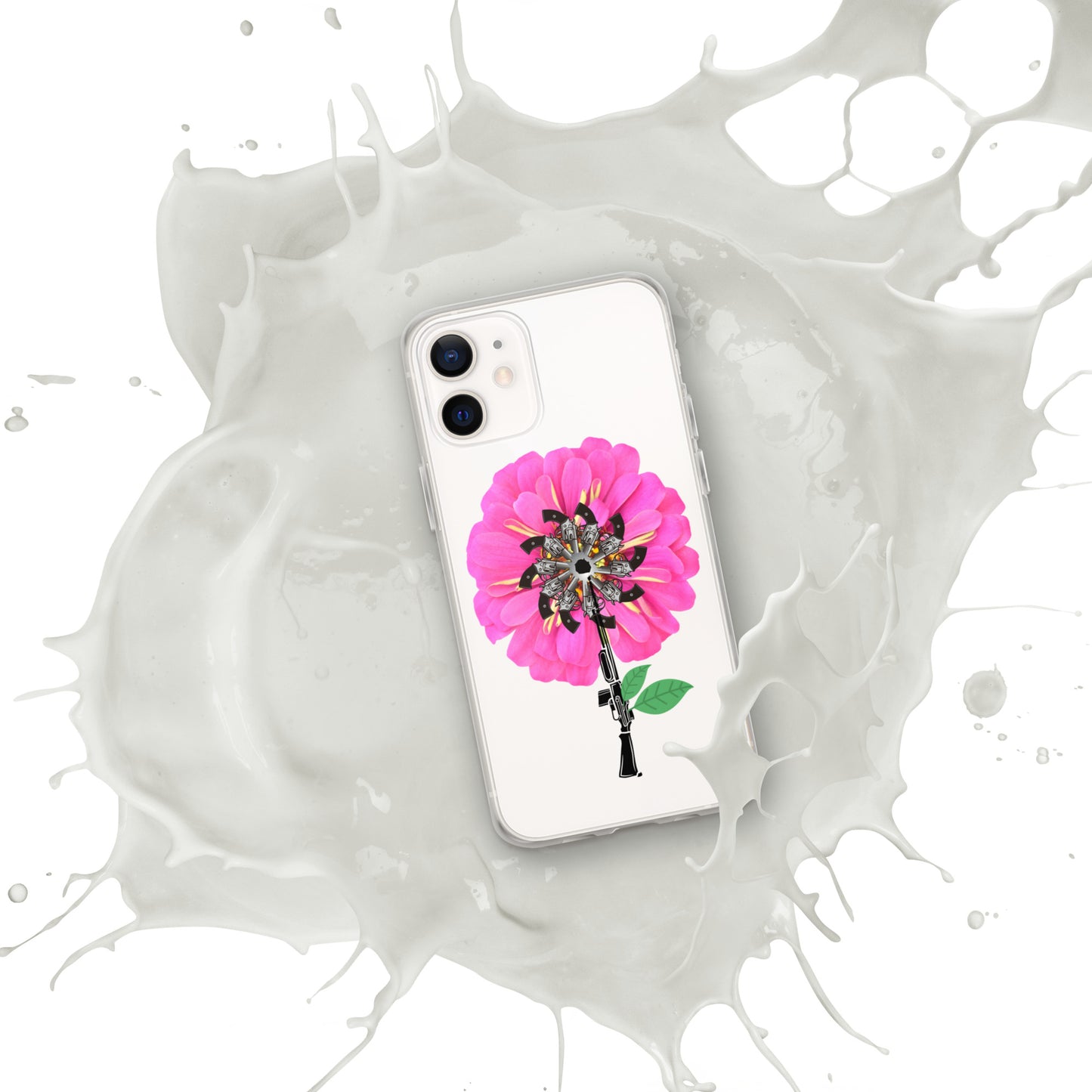 Gun Flower Hot Pink Clear Case for iPhone®