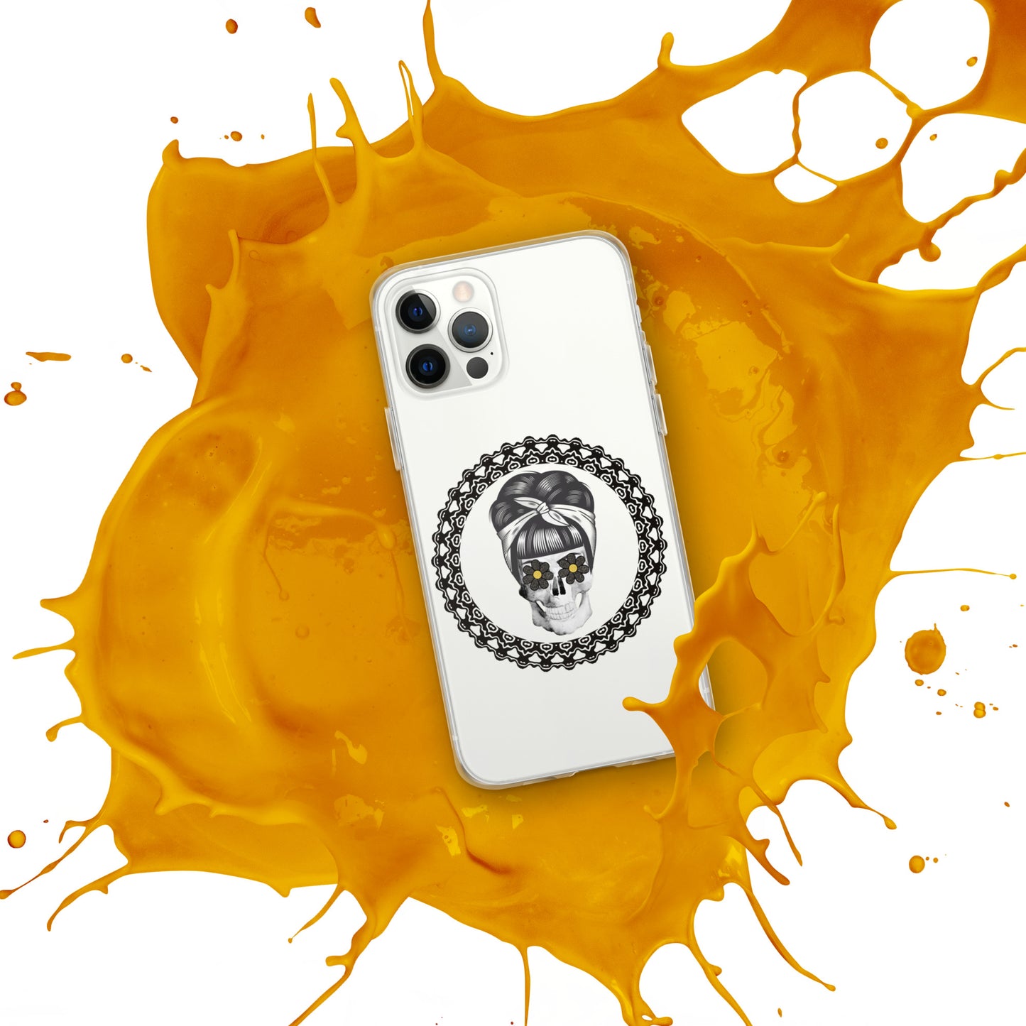 Retro Skull With Circle Clear Case for iPhone®