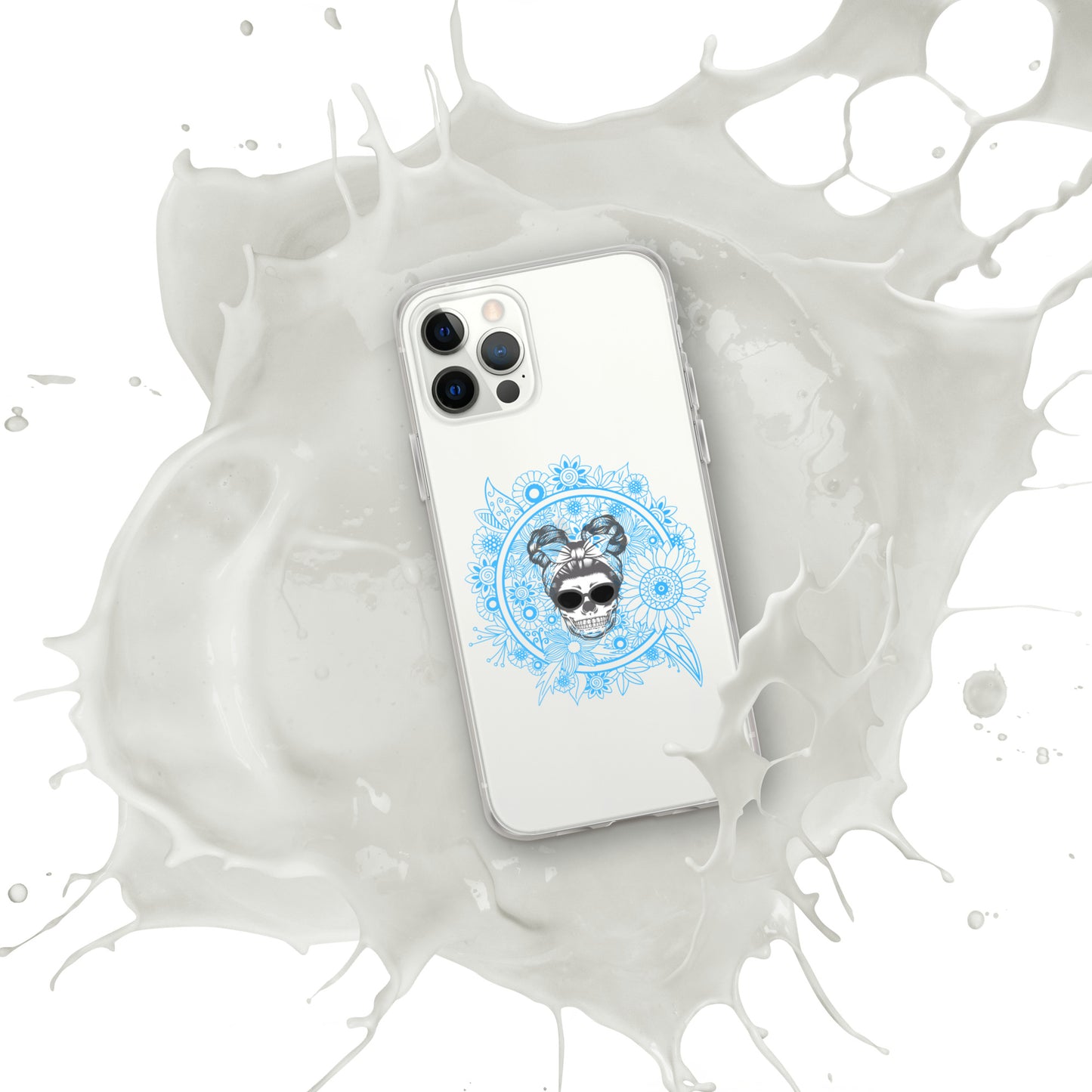 Retro Skull Double Bun Clear Case for iPhone®