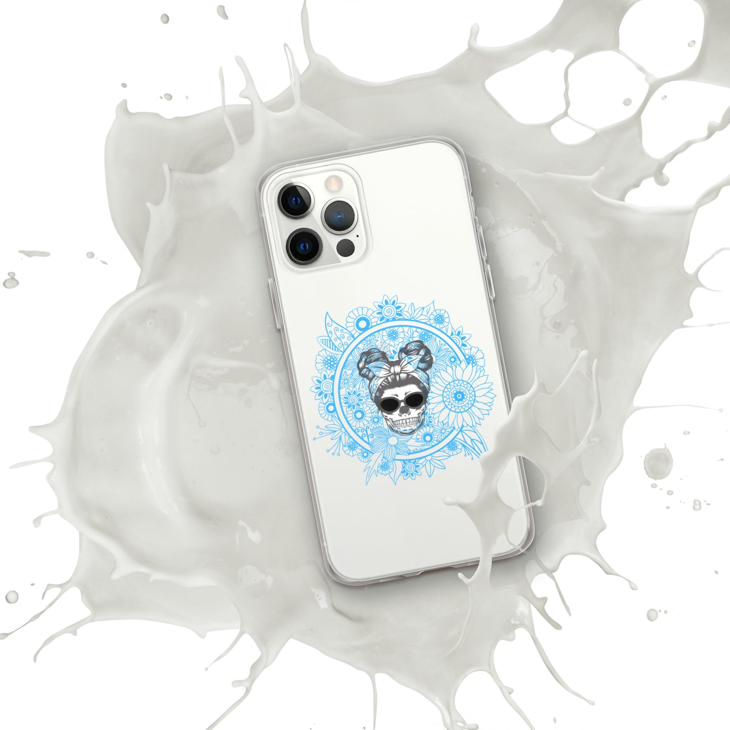 Retro Skull Double Bun Clear Case for iPhone®