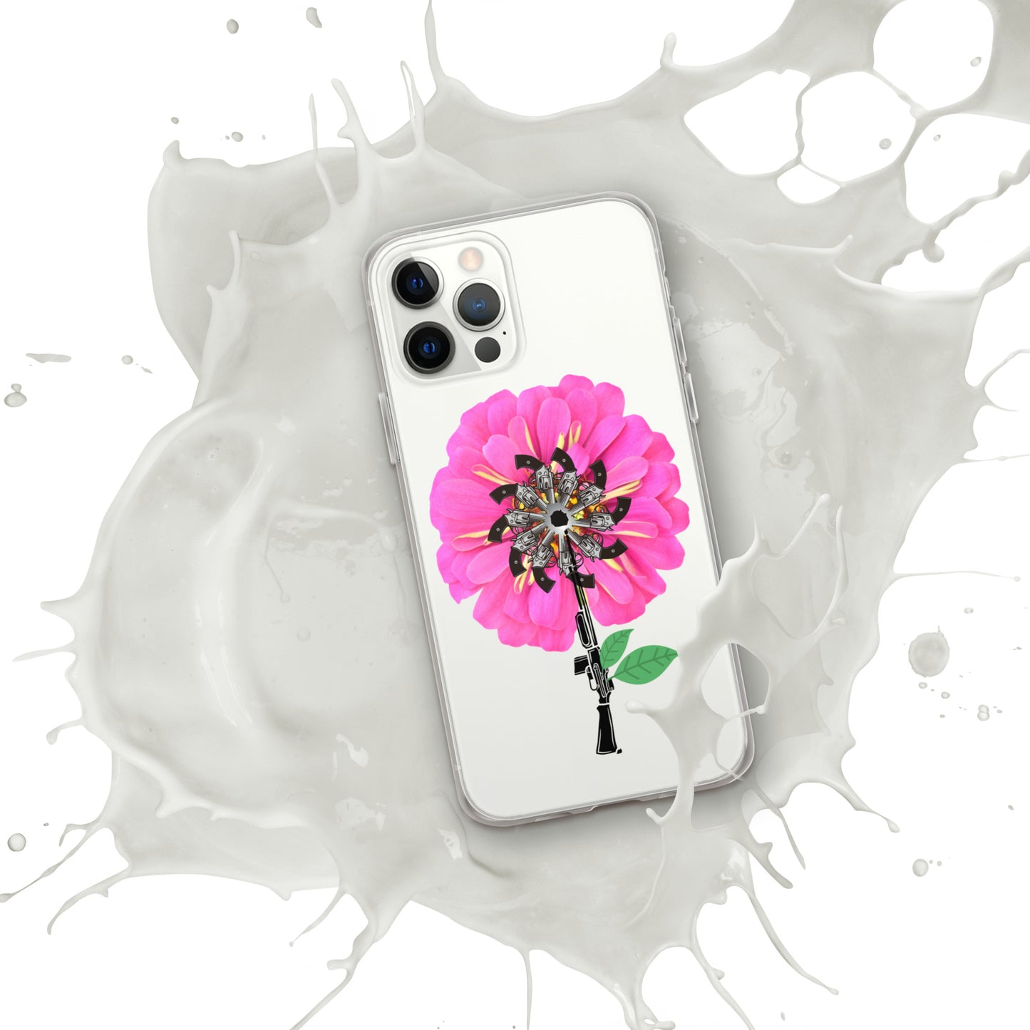 Gun Flower Hot Pink Clear Case for iPhone®