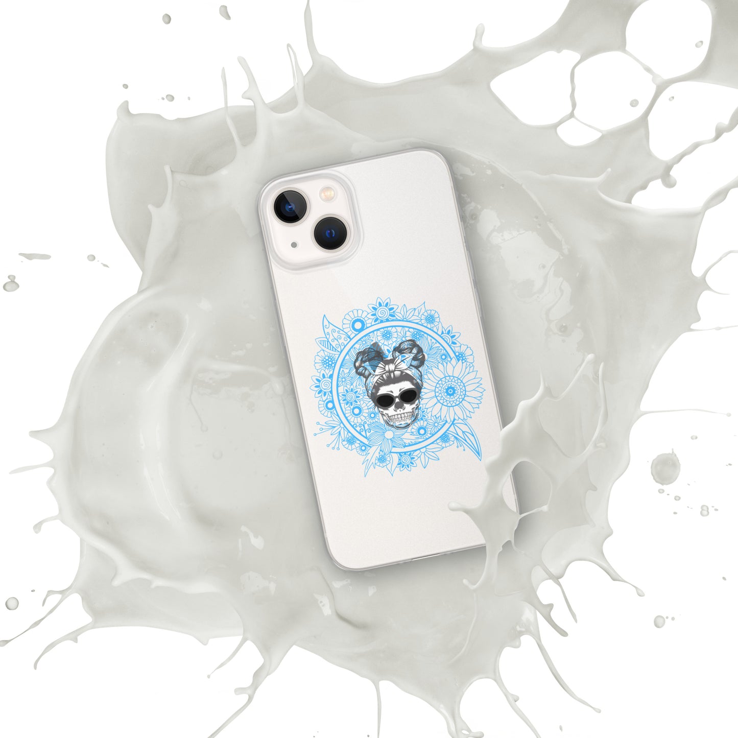 Retro Skull Double Bun Clear Case for iPhone®