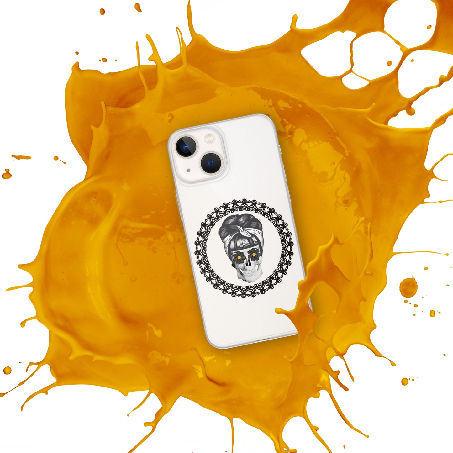 Retro Skull With Circle Clear Case for iPhone®