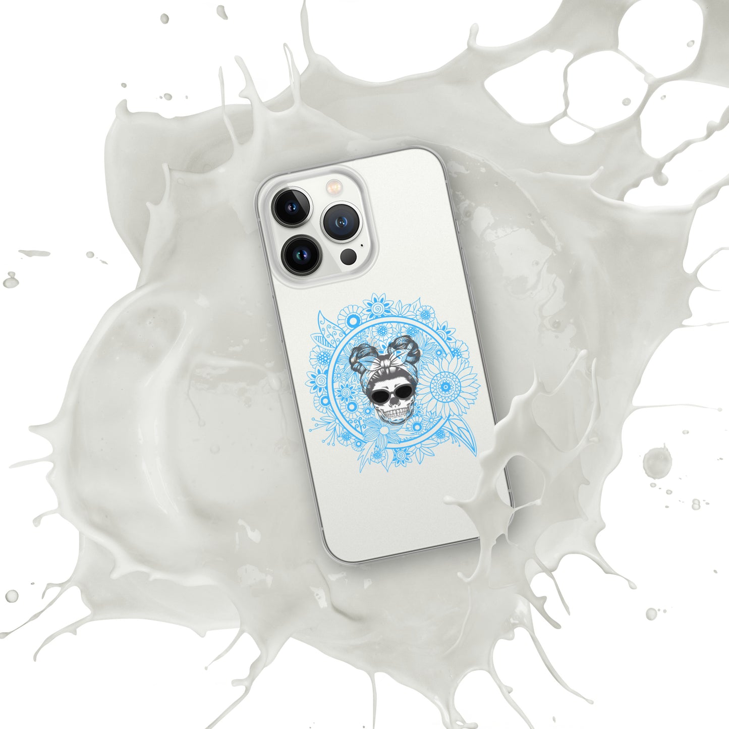 Retro Skull Double Bun Clear Case for iPhone®