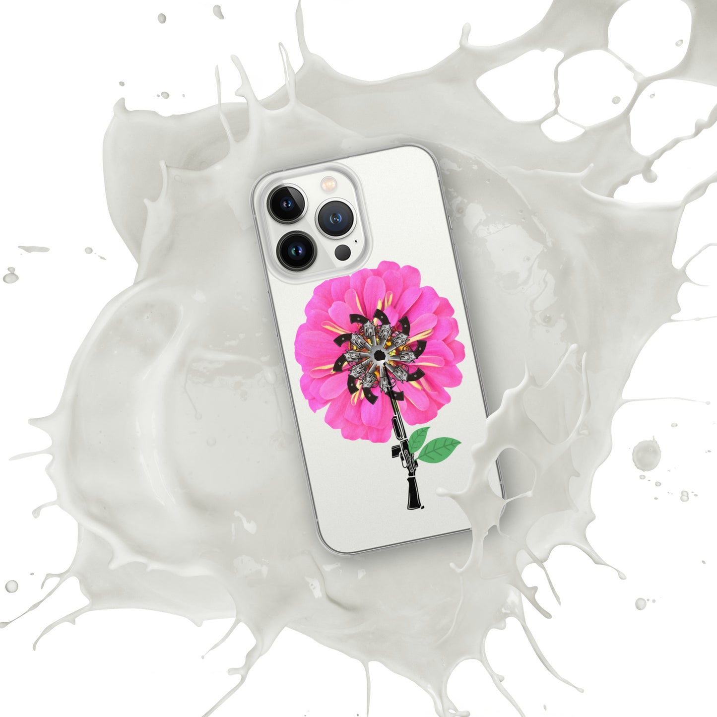 Gun Flower Hot Pink Clear Case for iPhone®