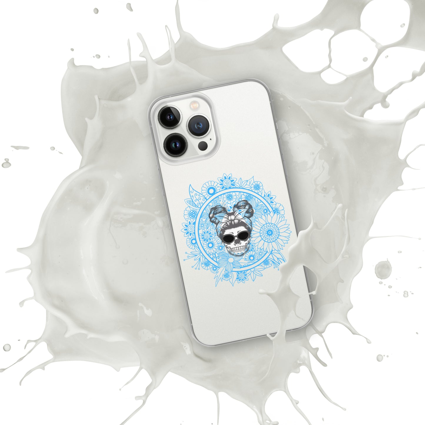 Retro Skull Double Bun Clear Case for iPhone®