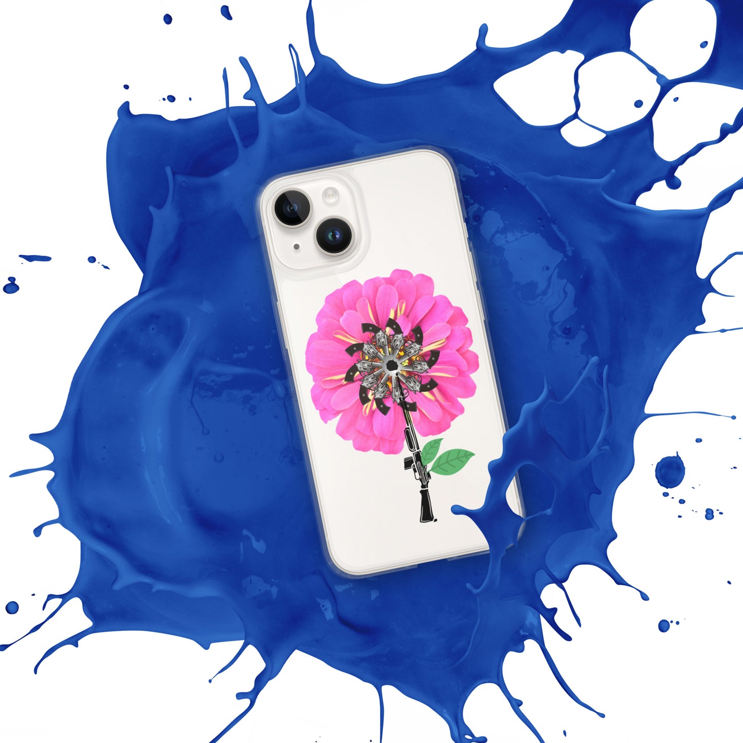 Gun Flower Hot Pink Clear Case for iPhone®