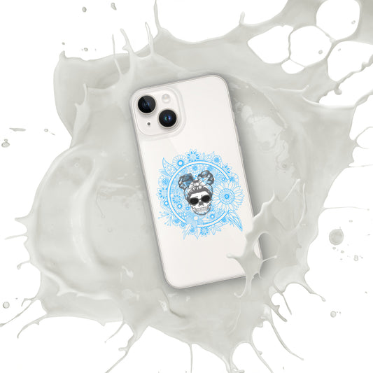 Retro Skull Double Bun Clear Case for iPhone®