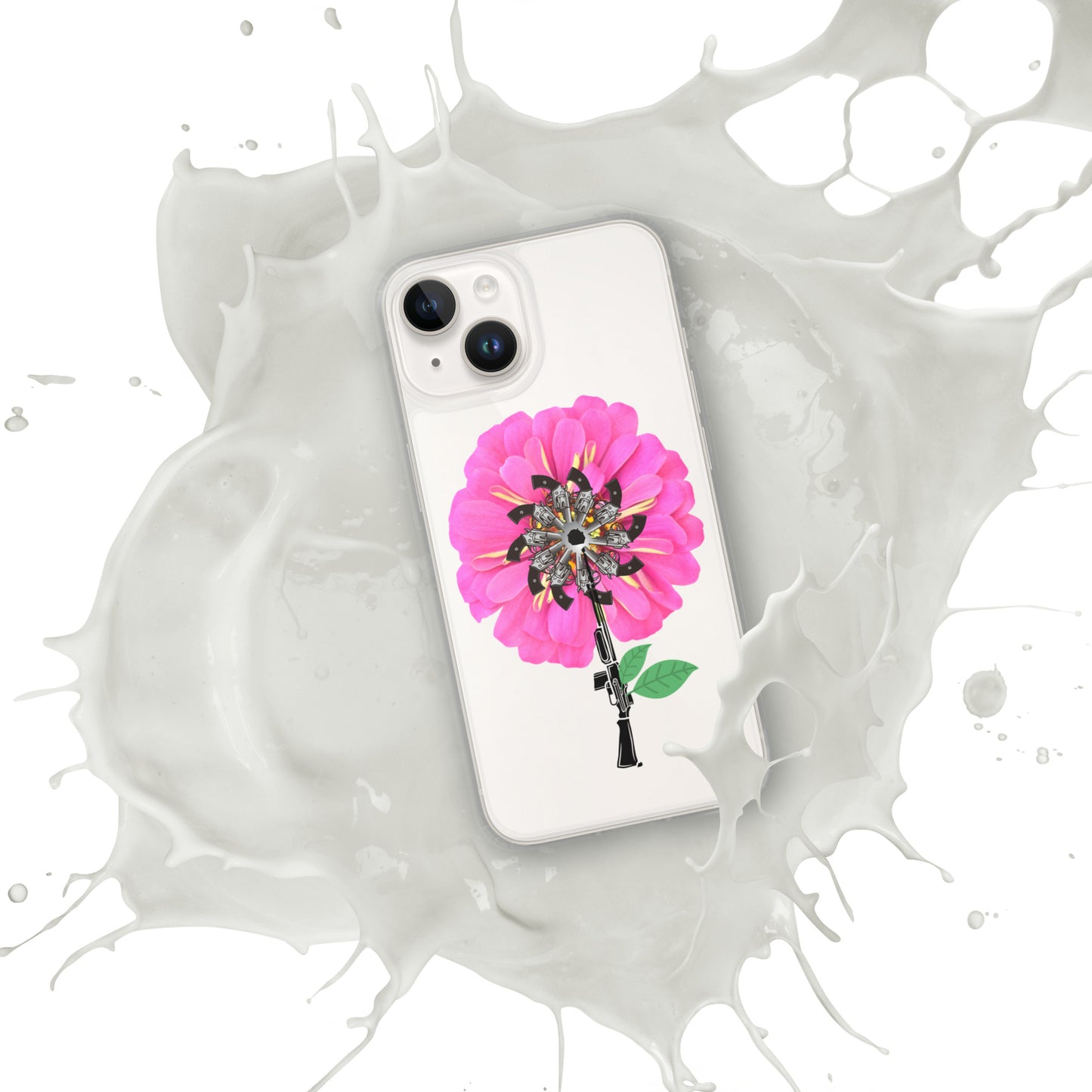 Gun Flower Hot Pink Clear Case for iPhone®