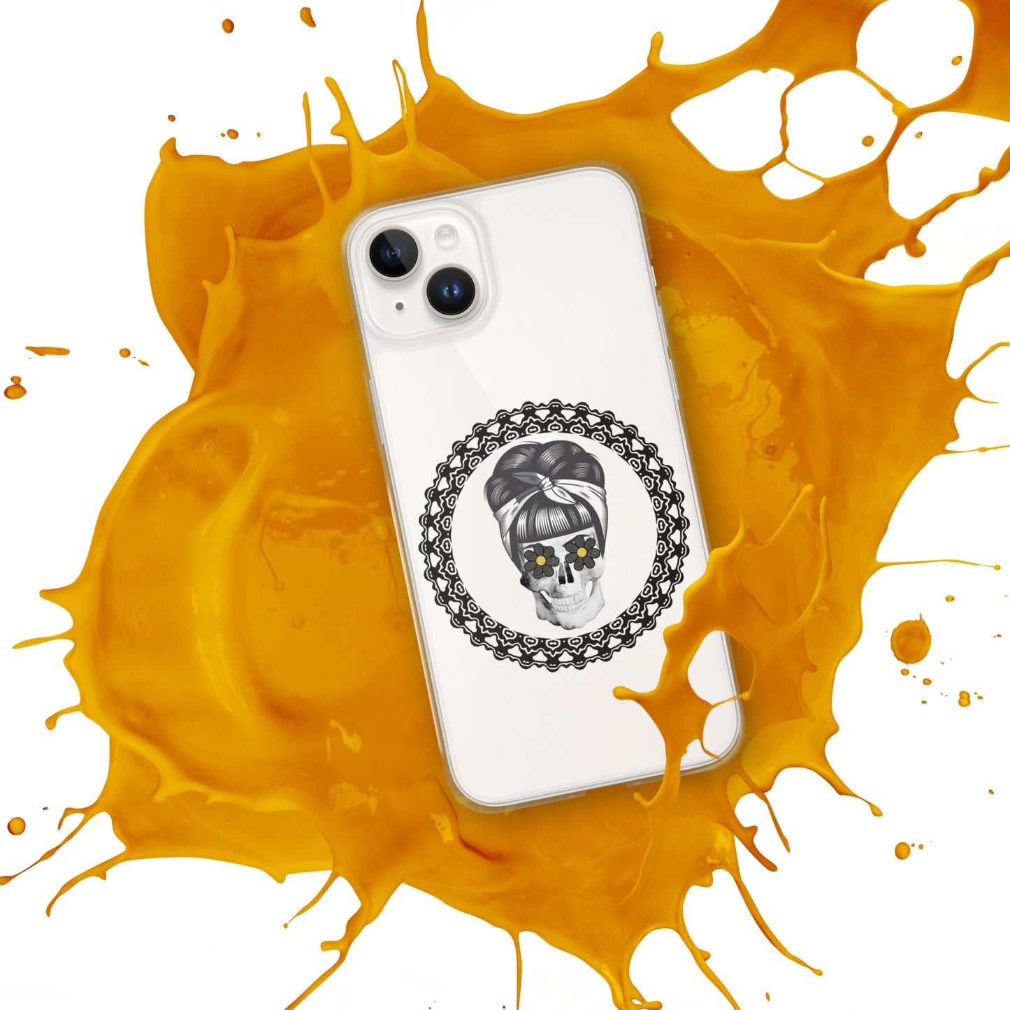 Retro Skull With Circle Clear Case for iPhone®