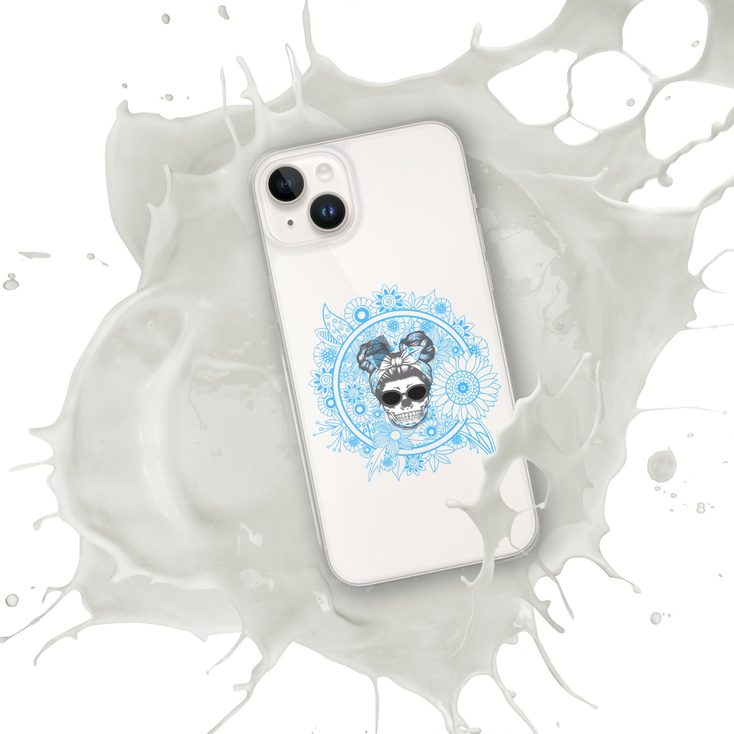 Retro Skull Double Bun Clear Case for iPhone®