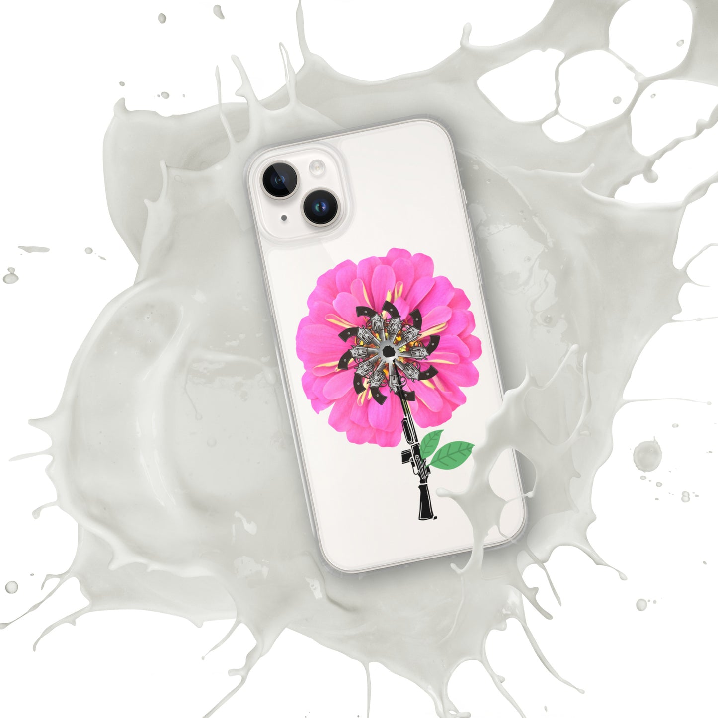 Gun Flower Hot Pink Clear Case for iPhone®