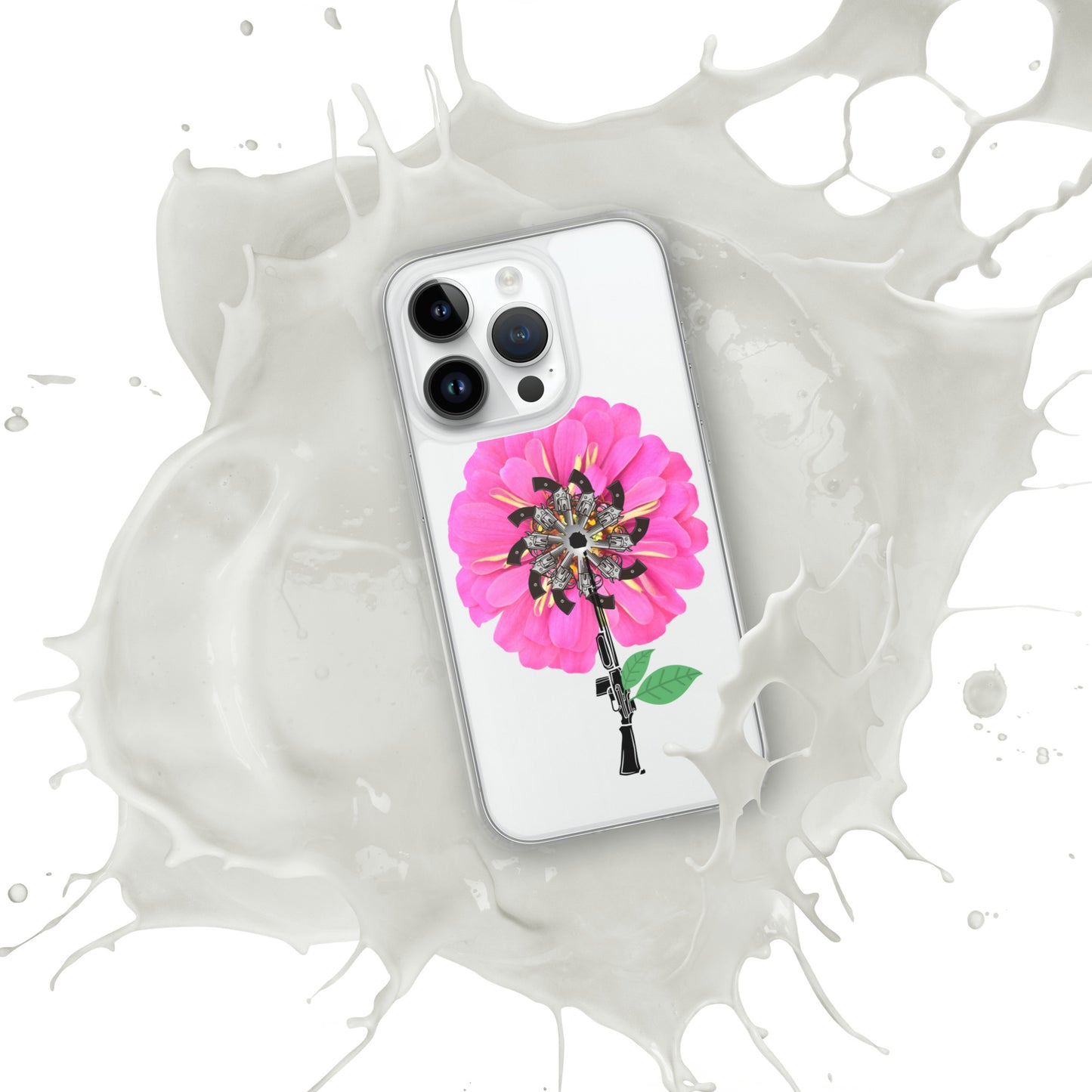 Gun Flower Hot Pink Clear Case for iPhone®