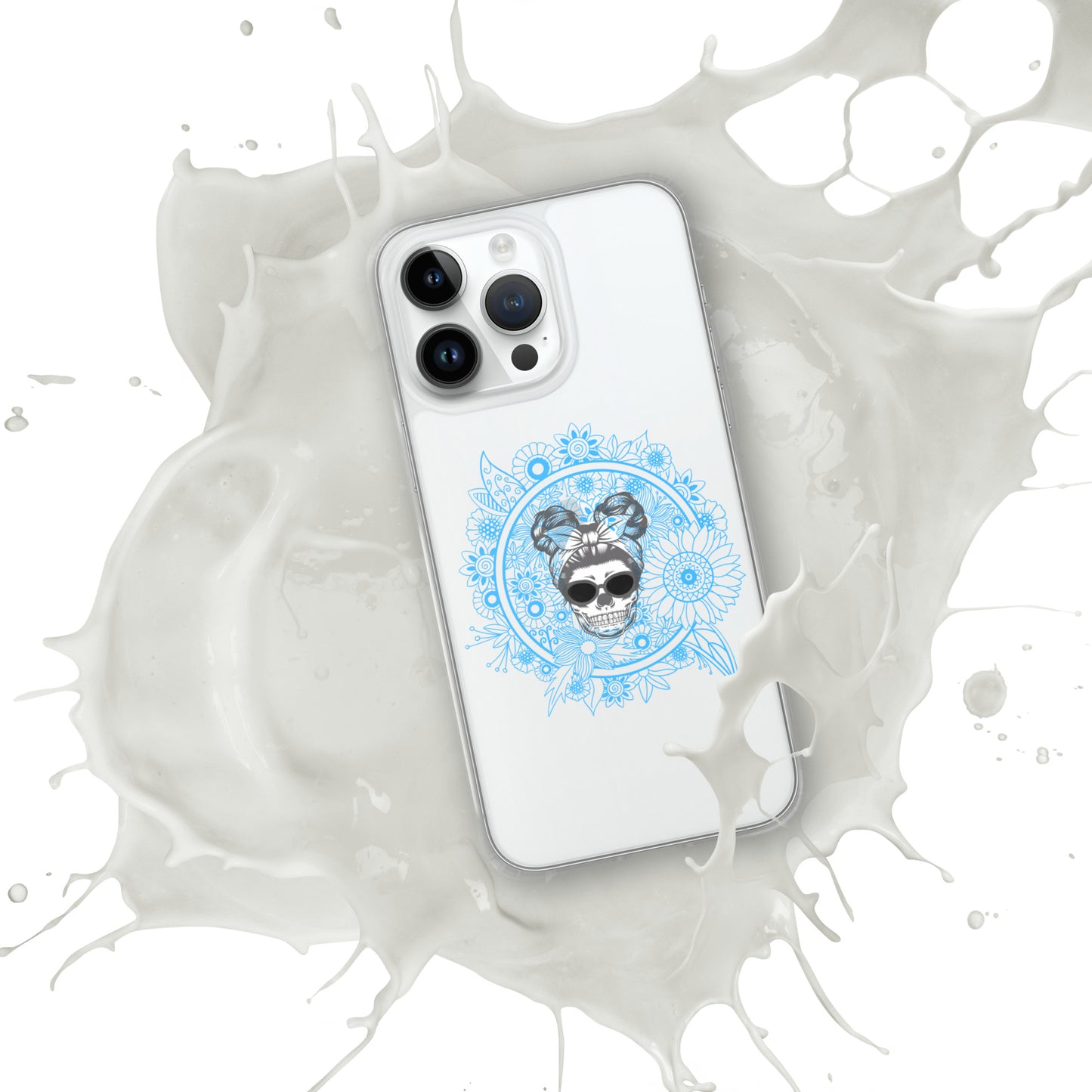 Retro Skull Double Bun Clear Case for iPhone®