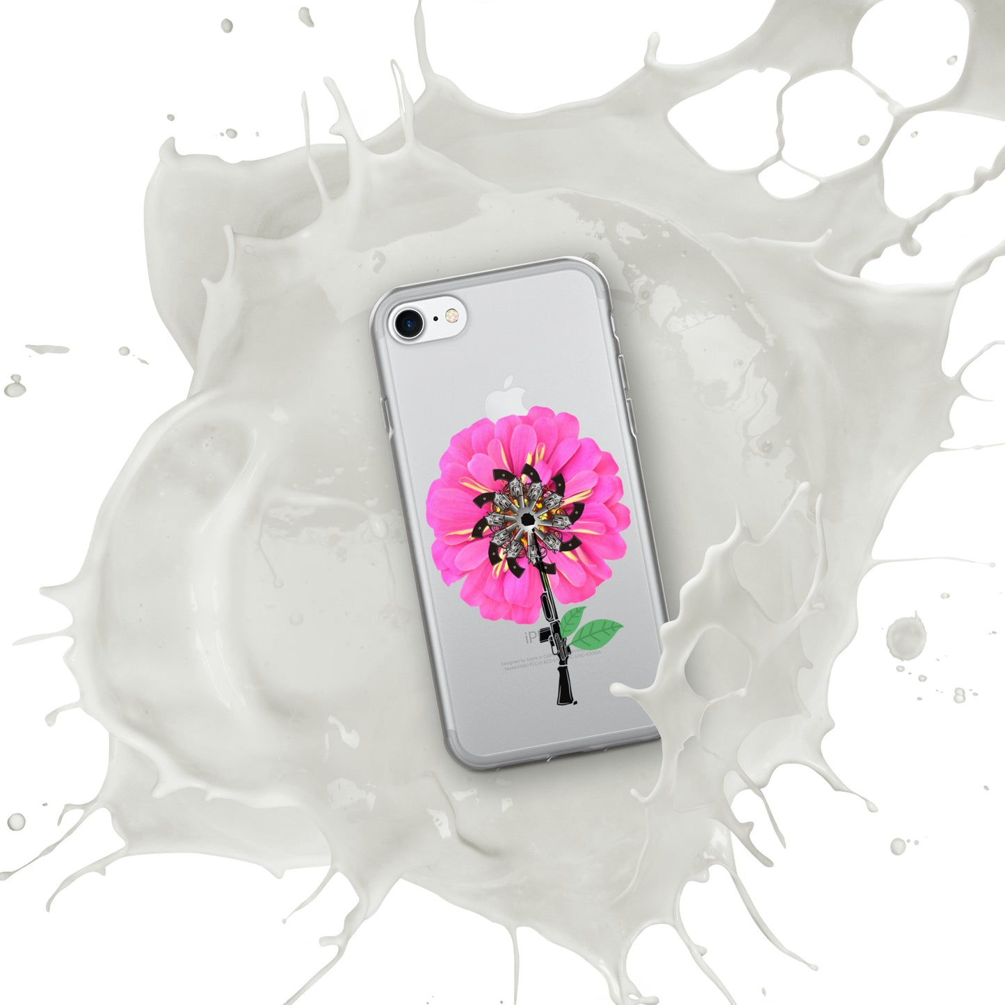 Gun Flower Hot Pink Clear Case for iPhone®