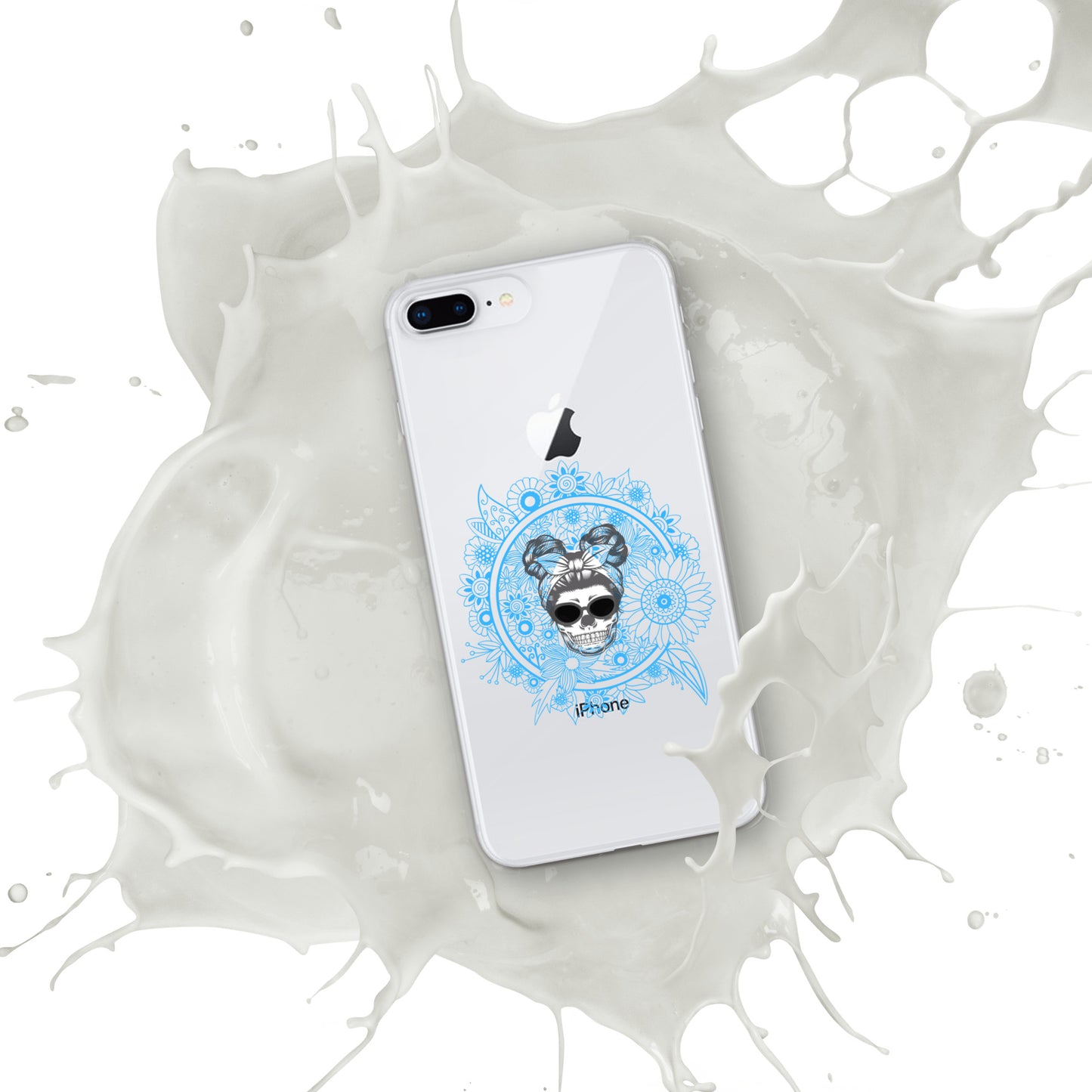 Retro Skull Double Bun Clear Case for iPhone®