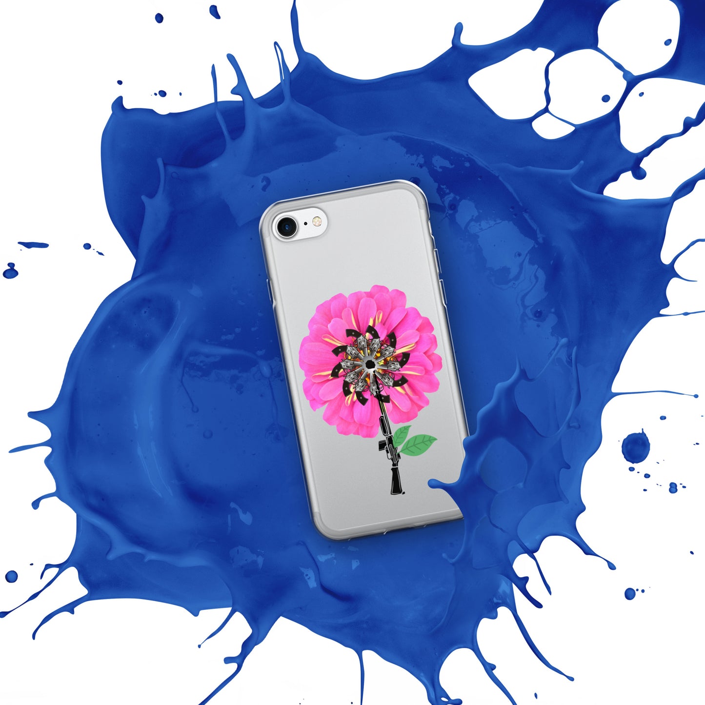 Gun Flower Hot Pink Clear Case for iPhone®