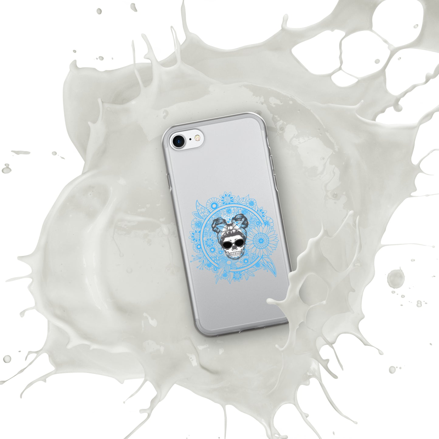 Retro Skull Double Bun Clear Case for iPhone®