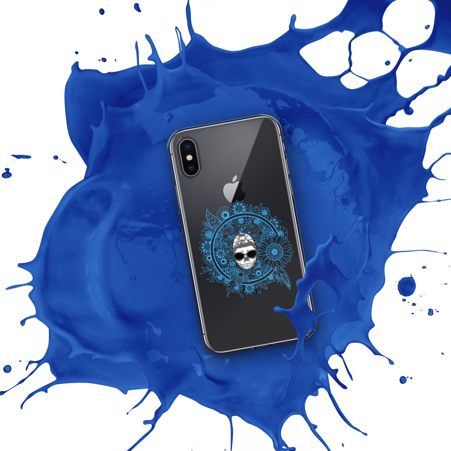 Retro Skull Double Bun Clear Case for iPhone®