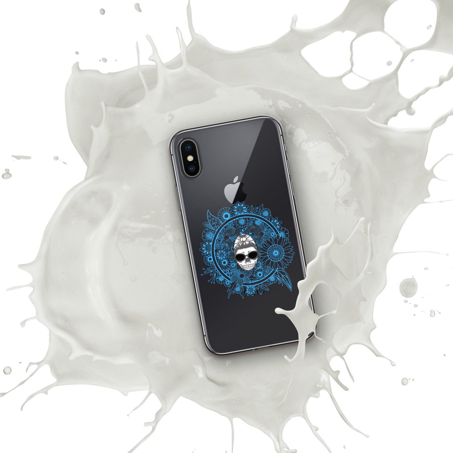 Retro Skull Double Bun Clear Case for iPhone®