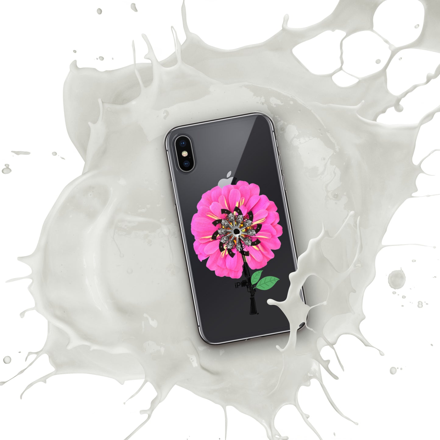 Gun Flower Hot Pink Clear Case for iPhone®