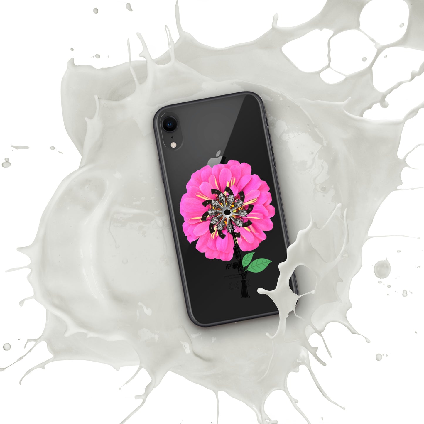 Gun Flower Hot Pink Clear Case for iPhone®