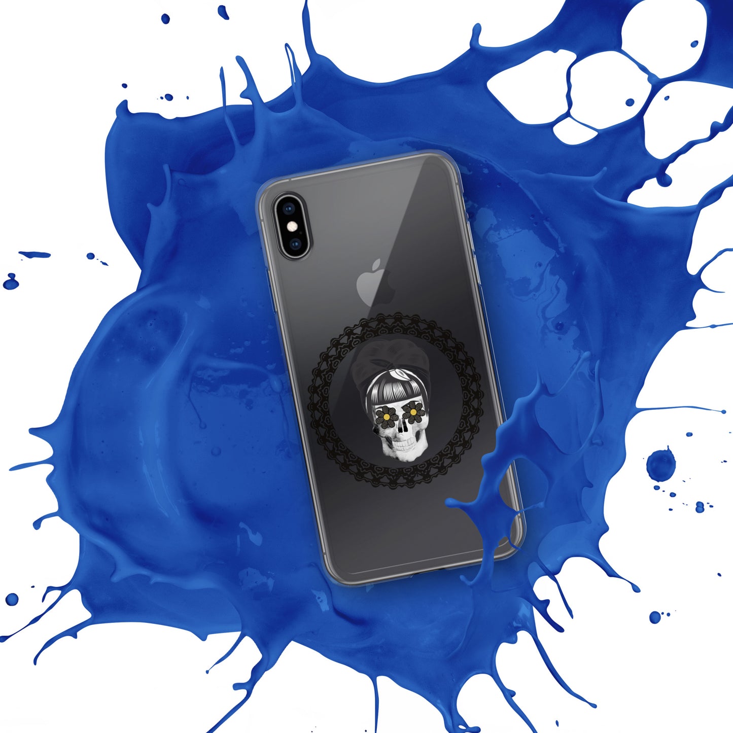 Retro Skull With Circle Clear Case for iPhone®