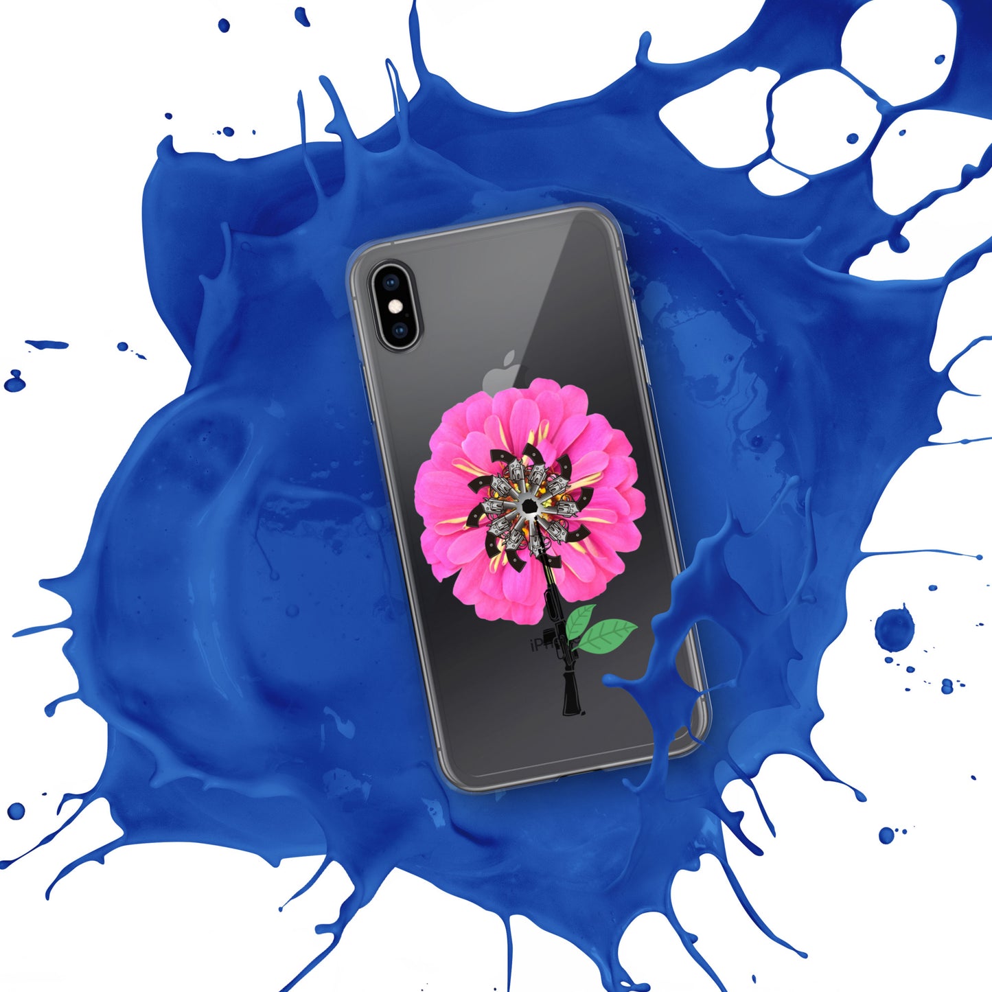 Gun Flower Hot Pink Clear Case for iPhone®