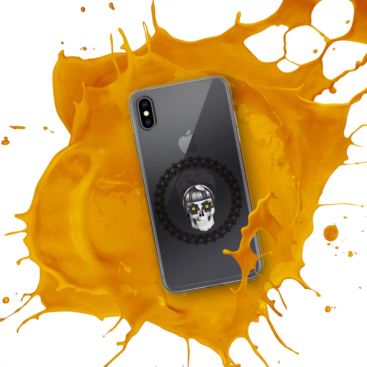 Retro Skull With Circle Clear Case for iPhone®