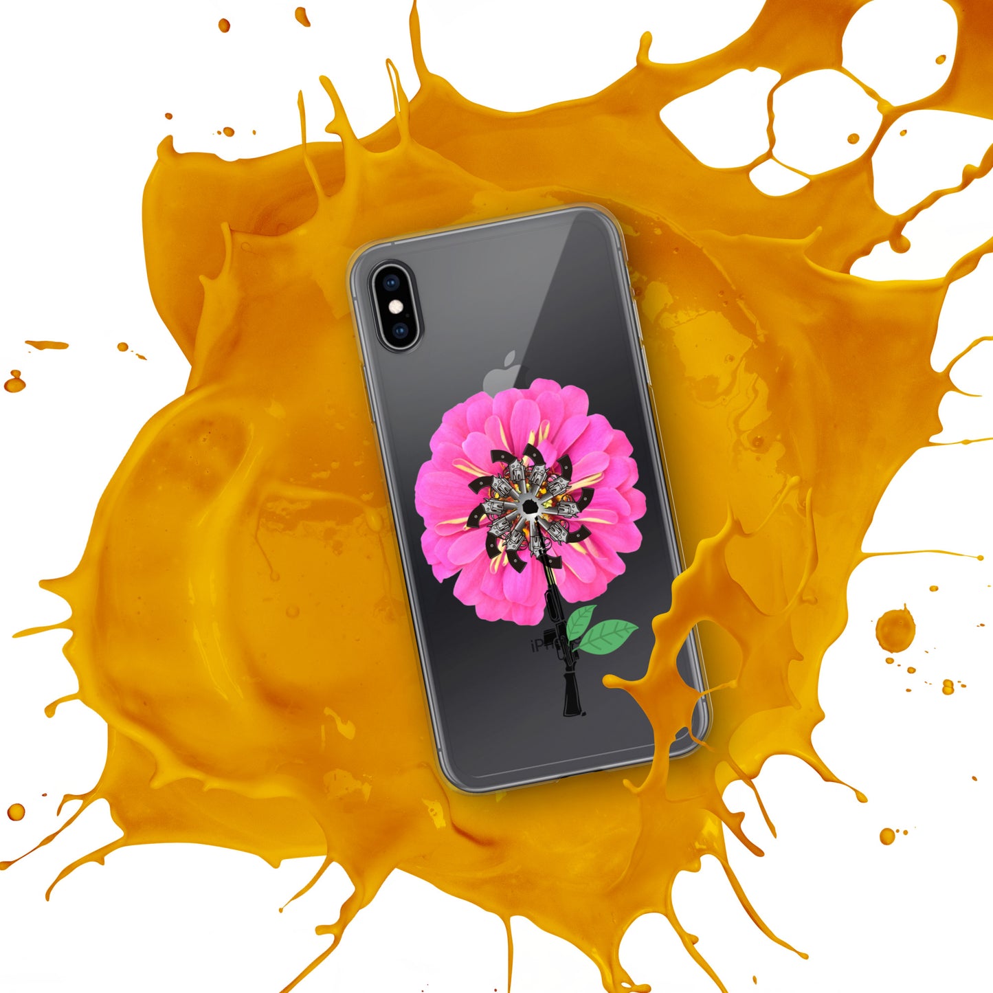 Gun Flower Hot Pink Clear Case for iPhone®