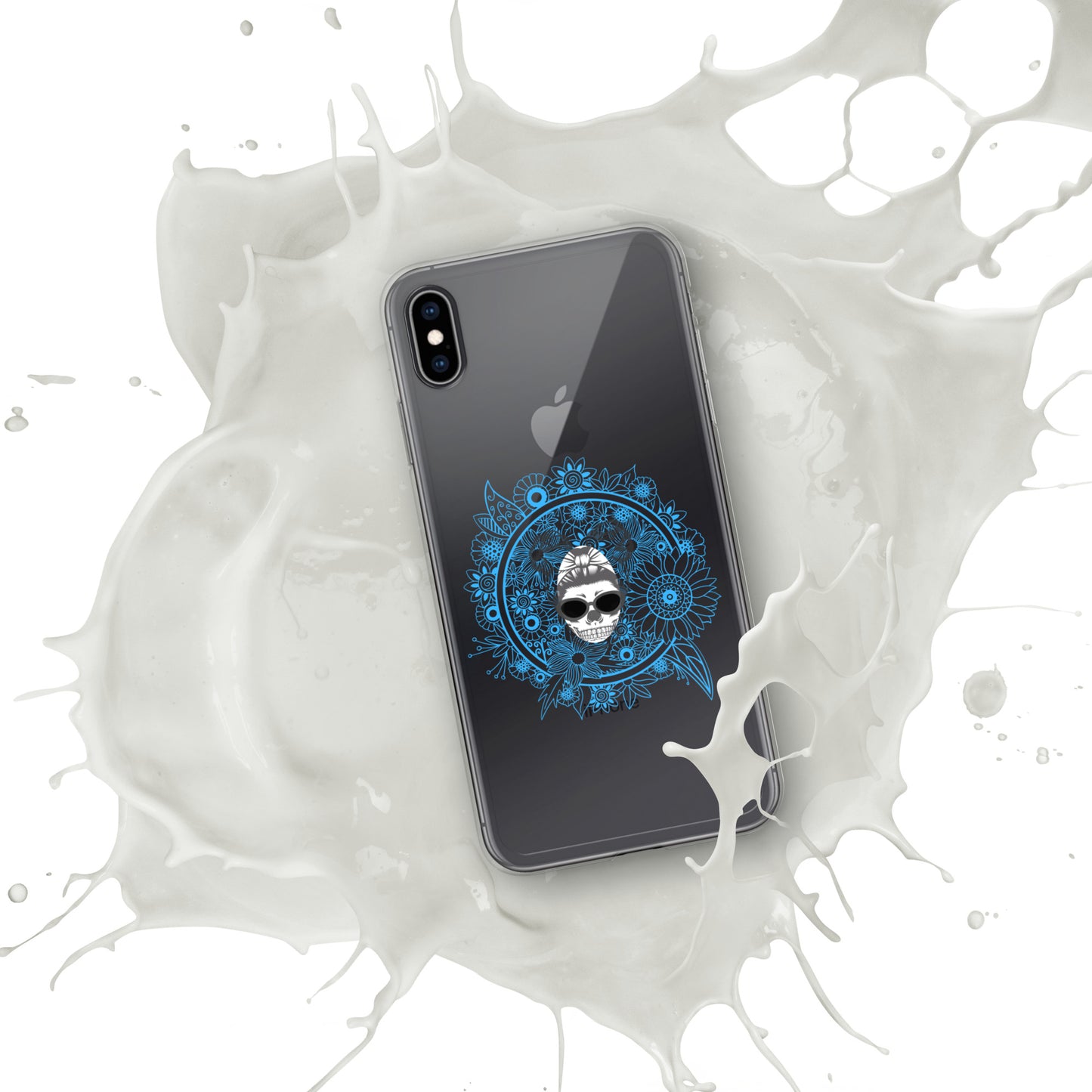 Retro Skull Double Bun Clear Case for iPhone®