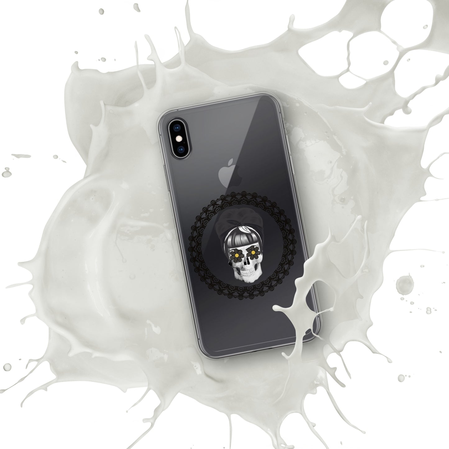 Retro Skull With Circle Clear Case for iPhone®