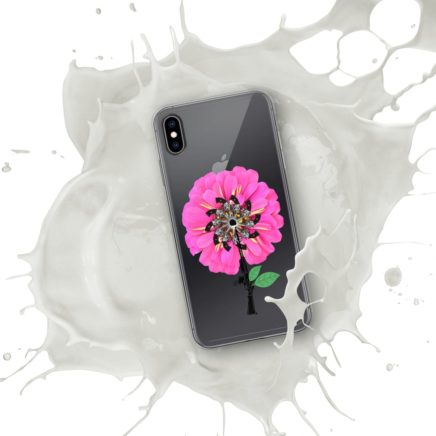 Gun Flower Hot Pink Clear Case for iPhone®