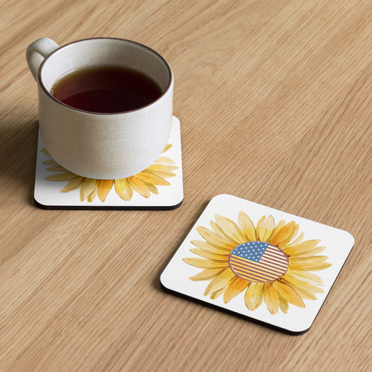 Sunflower Flag Cork-back coaster