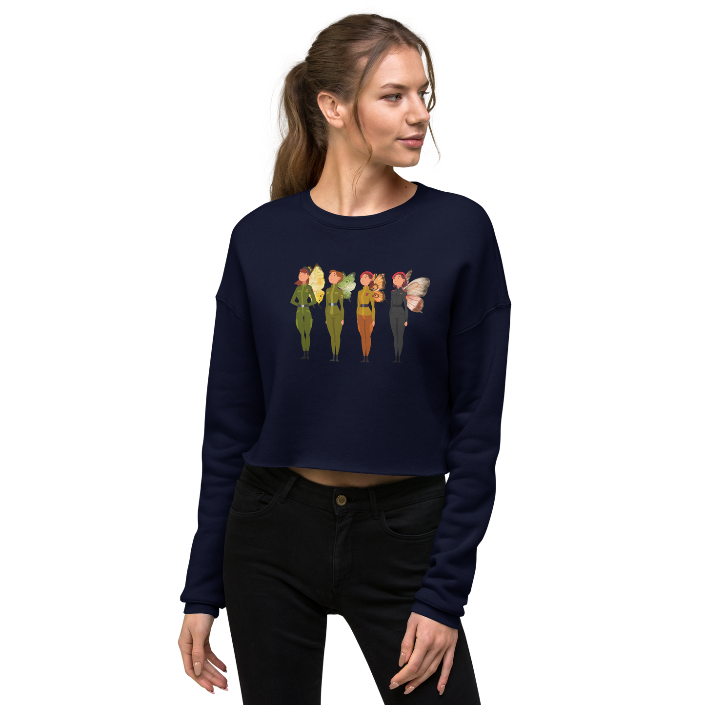 Winged Soldiers Crop Sweatshirt