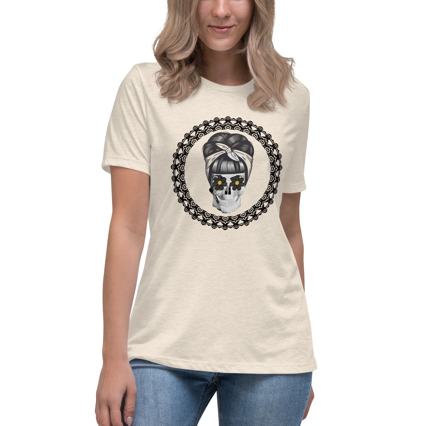 Retro Skull Circle Women's Relaxed T-Shirt