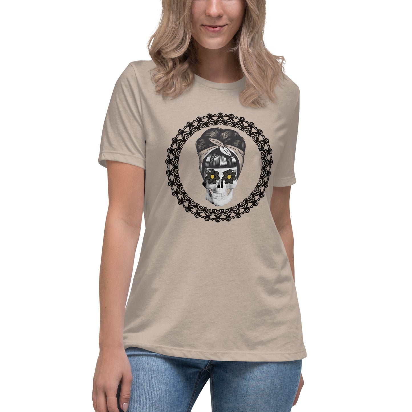 Retro Skull Circle Women's Relaxed T-Shirt